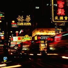 霓虹灯招牌夜景,九龙,香港,中国